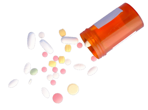 Prescription bottle with pills